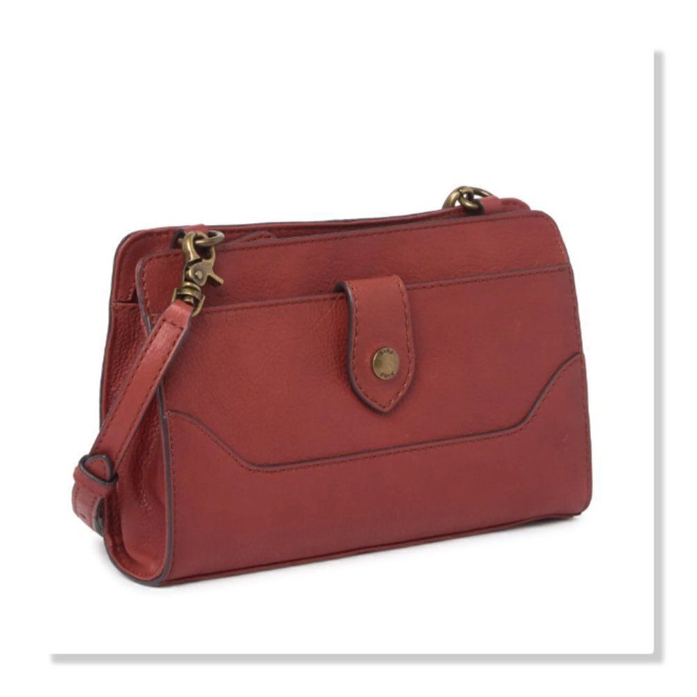 Frye Lucy Leather Crossbody Clutch in Terracotta - NEW